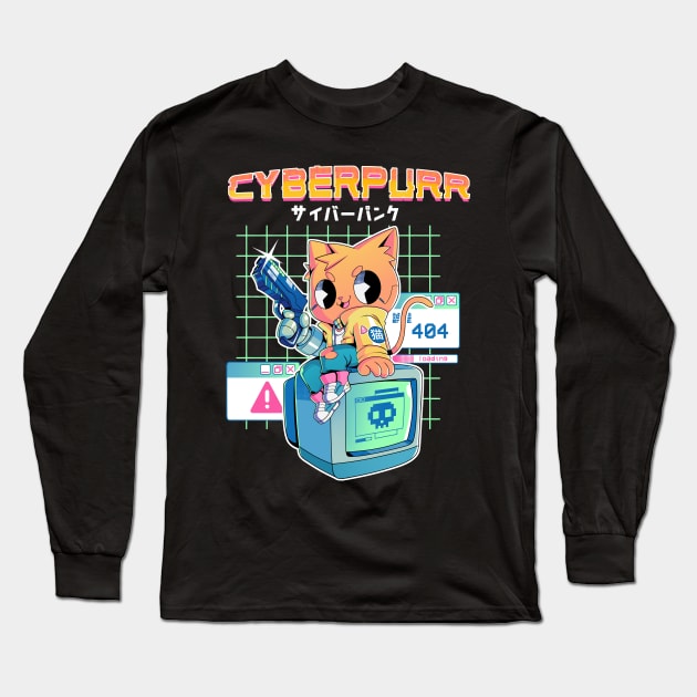 Cyberpurr Long Sleeve T-Shirt by TheDody36